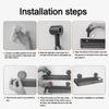 Aluminum Bathroom Shelf Suction Cup Toilet Storage Rack Multifunctional Shower Organizer Shelf