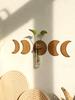 Plant Propagation Station Wall Hanging Moon Phase Home Decorations Propagation Vases for Plants Wooden Stand Hydroponics Plants