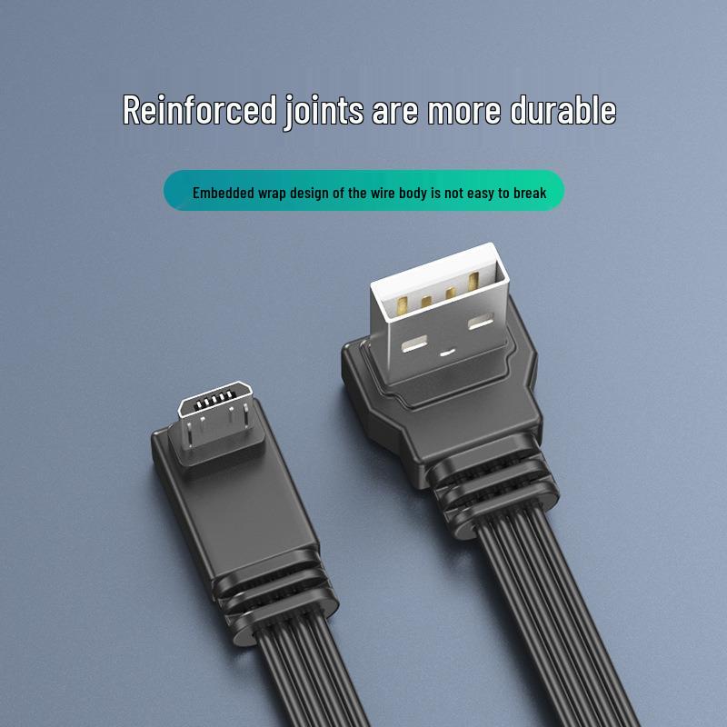 Silicone Flat USB to Micro Charging & Data Cable for Android/Dash Cam