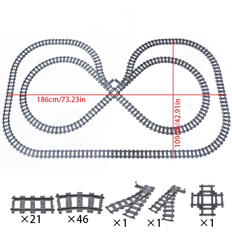 MOC Compatible With LEGO Train Track Combination Scene Building Blocks DIY Cross Track Railroad Flexible Bricks Toys Rail Car