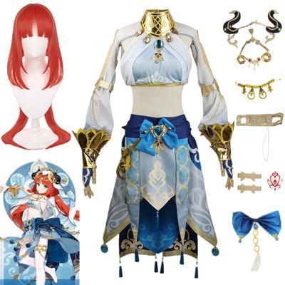 Nilou Sumeru Hydro Cosplay Costume Full Set Headwear Tattoo Dress Outfits for Comic Anime Halloween Clothes