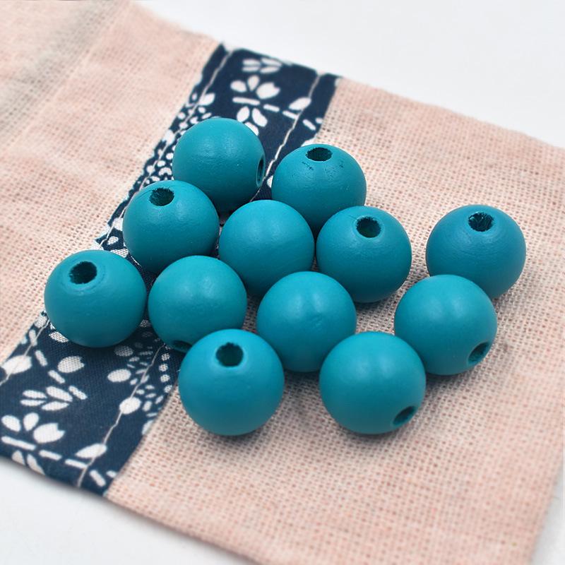 Hewood 16MM Matte Candy Color Round Wood Beads for DIY Jewelry Accessories