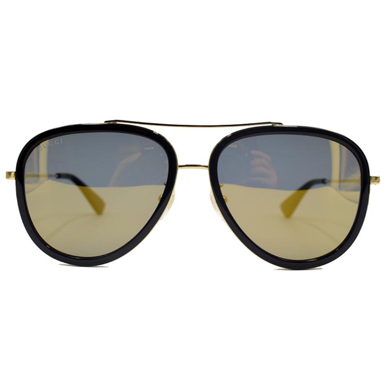 GUCCI Metal Exceptional Fashion Bilateral Bee Series Business Travel Edition HD Toad Mirror Pilot Sunglasses Sunglasses Sunglasses Men's Gold