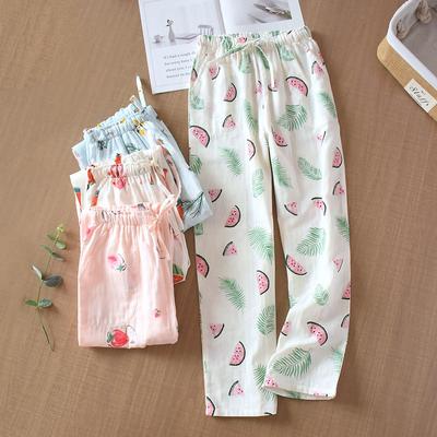 Women's 100% Cotton Summer Trousers Sleeping Pants Large Size Loose Home Pants Air Conditioning Pants Confinement Pants Spring a