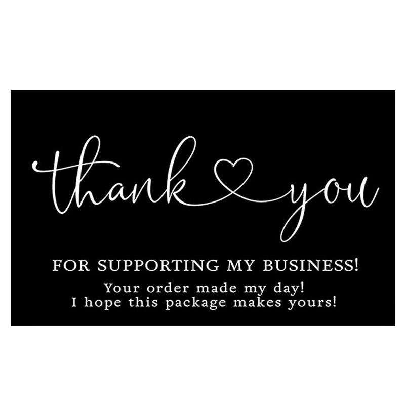 50 Sheets/pack, Black, English Thank-you Card, Thank You, Gift Cards, Bouquet Gift Cards, Packaging, Message Cards