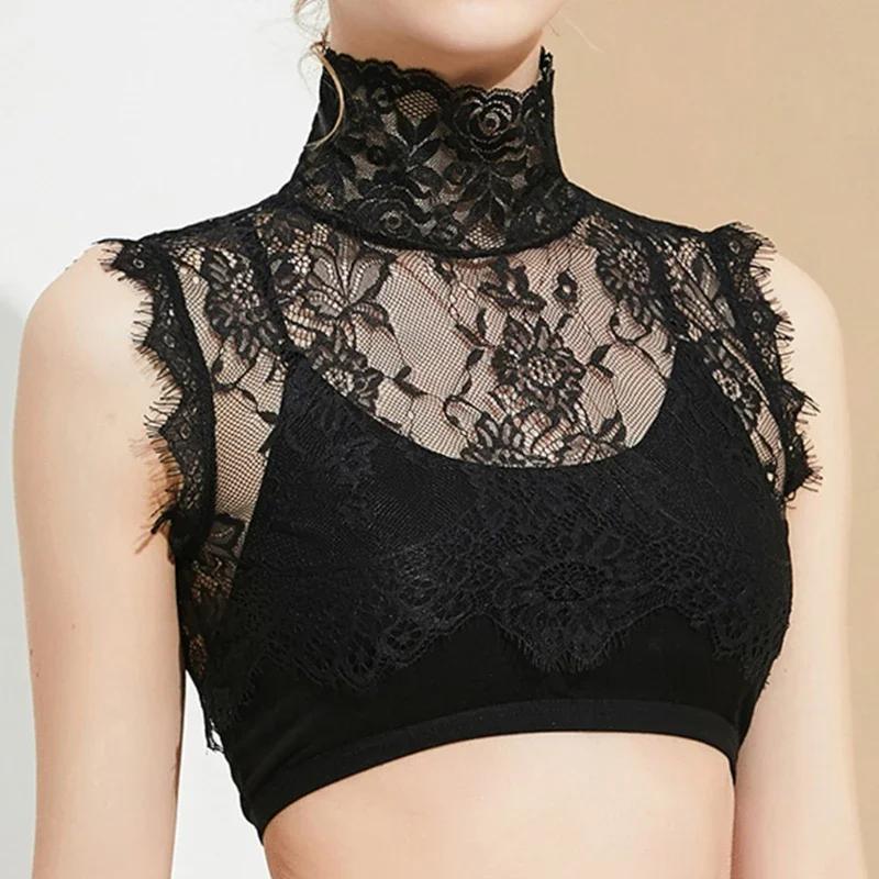 1 Pc Lady Shirt False Collar Lace Detachable False Faux Collar Cuff Choker Tie Korean Style Hollowed-Out Collar