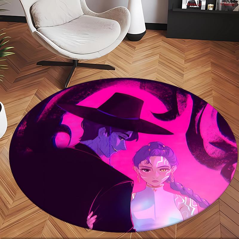Rujinu (14) Round Office Rug Decorative Floor Rug for Office Bedroom Living Room and Home Space