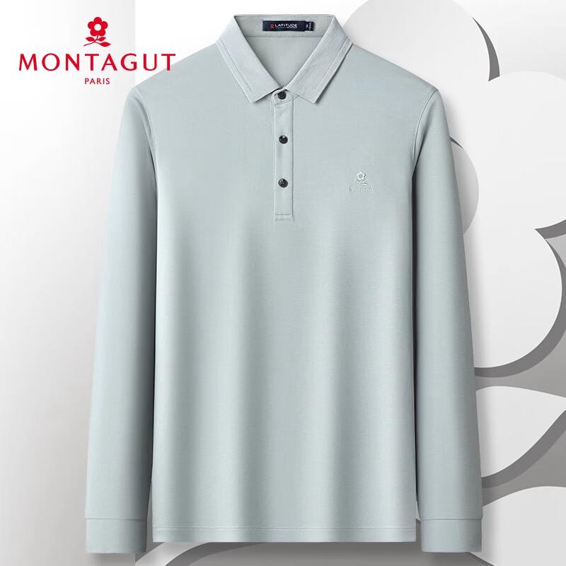 MONTAGUT Men s Long-Sleeve Silk Blend Polo Shirt 52