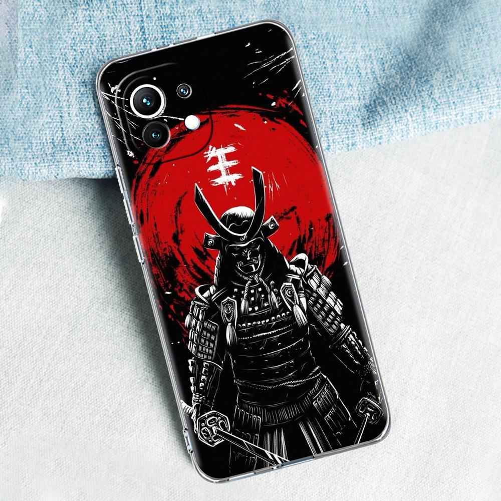 Phone Case For Xiaomi Mi 15 14 13 12 11 Lite 15T 13T 12T Pro Poco X7 X6 X5 Pro 5G X3 NFC F7 F6 F5 Cover Japanese Bushido Samurai