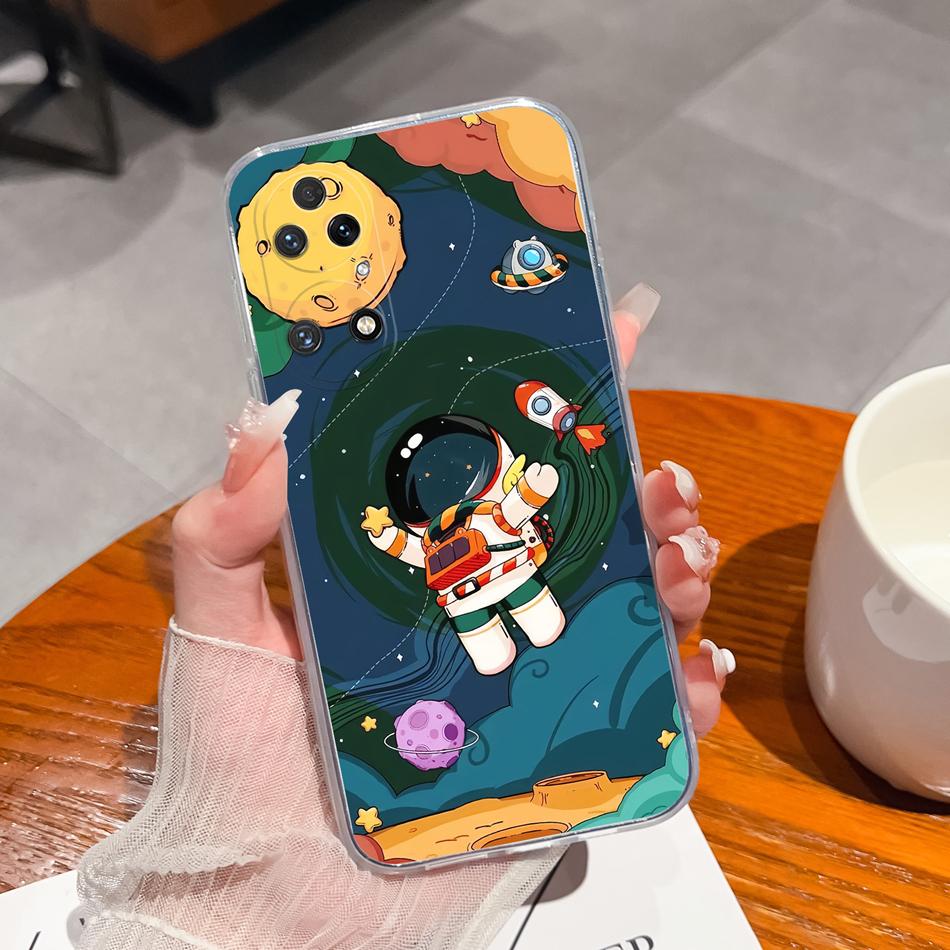 For Huawei P50 Pro P50E Phone Case Dreamy Colorful Pattern Phone Shell For Huawei P 50 Soft TPU Clear Silicone Lightweight Cover