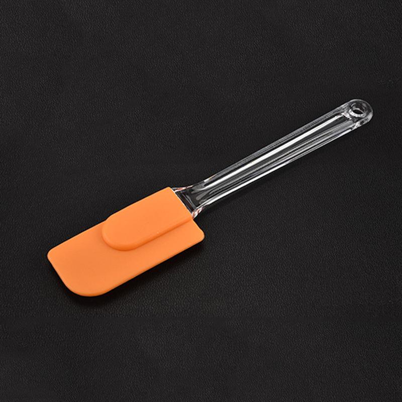 Cake Tools Silicone Cream Spatula Mixing Scraper Heat Resistant Non-stick Spatula With Crystal Transparent Handle