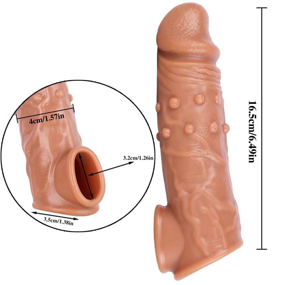 MoDi Realistisk Penis Sleeve Extender Gjenbrukbare dildoer Kondomforsinkelse Ejakulasjon Pikkforstørrelse Sexleketøy for menn