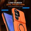 Armor Magnetic Case For Samsung Galaxy S26 S25 S24 Plus S23 Ultra A57 A37 A27 A17 A07 A56 Slide Camera Protect Ring Holder Cover