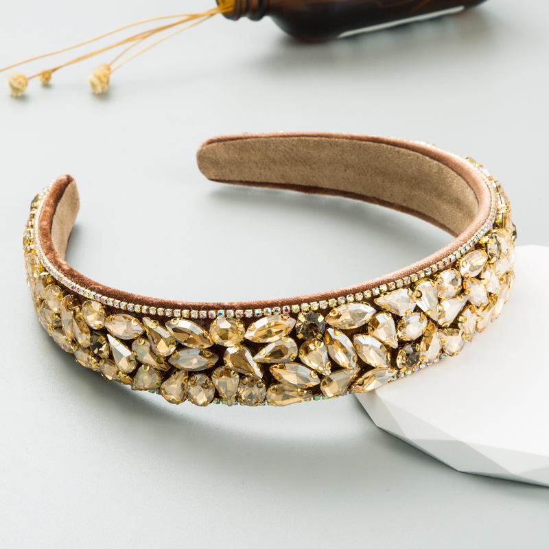 Kingcome New Fashion Personality Rhinestone Headbands Ins Style Versatile Baroque Full Diamond Headband Hair Accessories