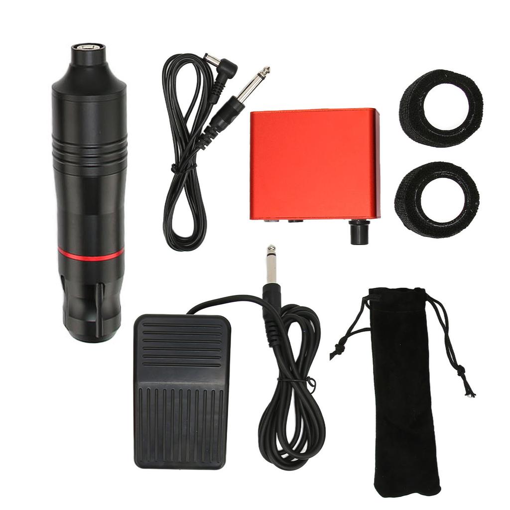 Tattoo Gun Kit Professional Tattoo Foot Pedal Pen Straps Power Supply for Tattoo Artists  Black