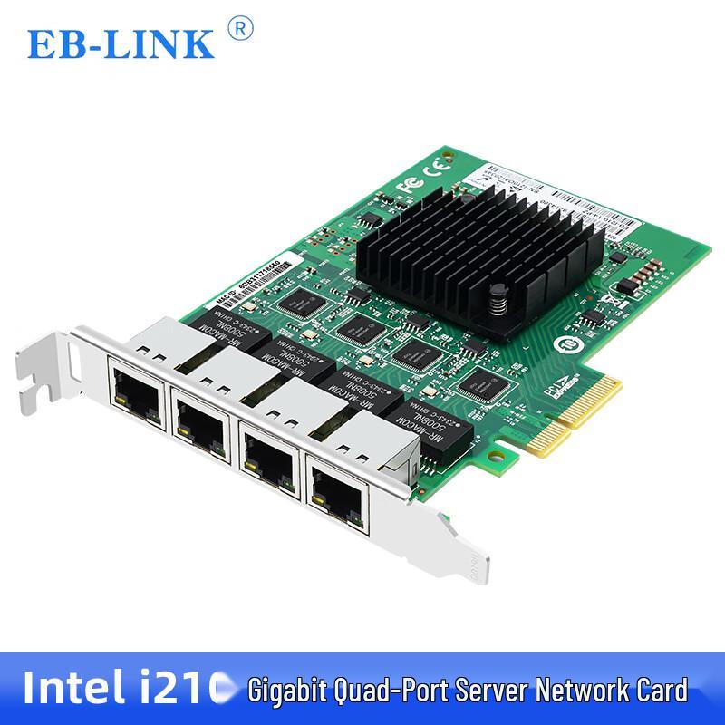 

EB-LINK Intel I210 Quad-Port Gigabit PCIe x4 Network Adapter
