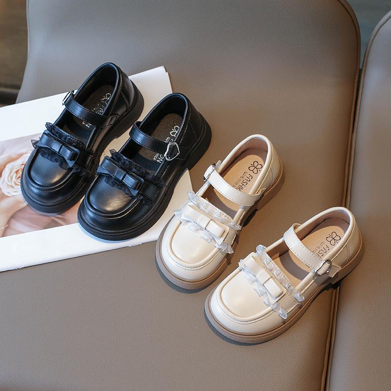 Girls Kids Shoes 2024 Spring New Little Princess Bow Flowers Korean Princess Soft Moccasin Shoes Elegant Children Casual Shoes