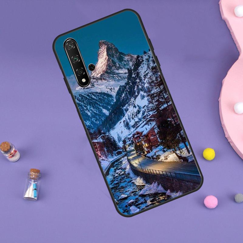 Zermatt Matterhorn Schweizer Berg Hülle Für Huawei P30 P20 P40 Lite Nova 5T 11i 8i 3i 9 10 SE 11 Pro Y90 Y70 Y61 Y60 Y91 Hülle
