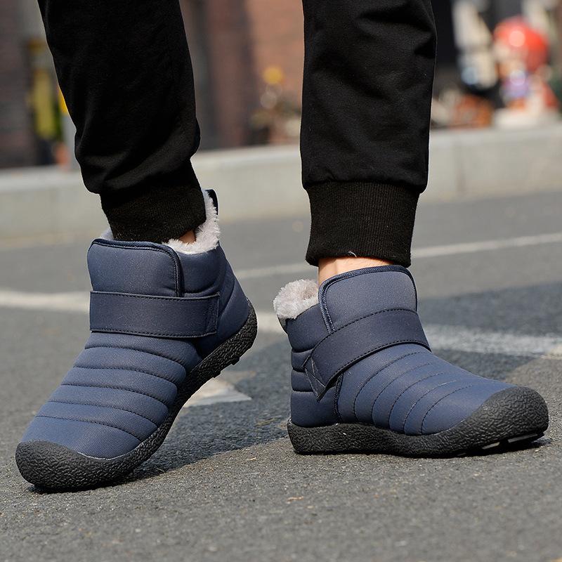 New winter warm fleece cotton boots men's and women's thickened cotton shoes Zhongbang fleece thickened middle and old cotton shoes home
