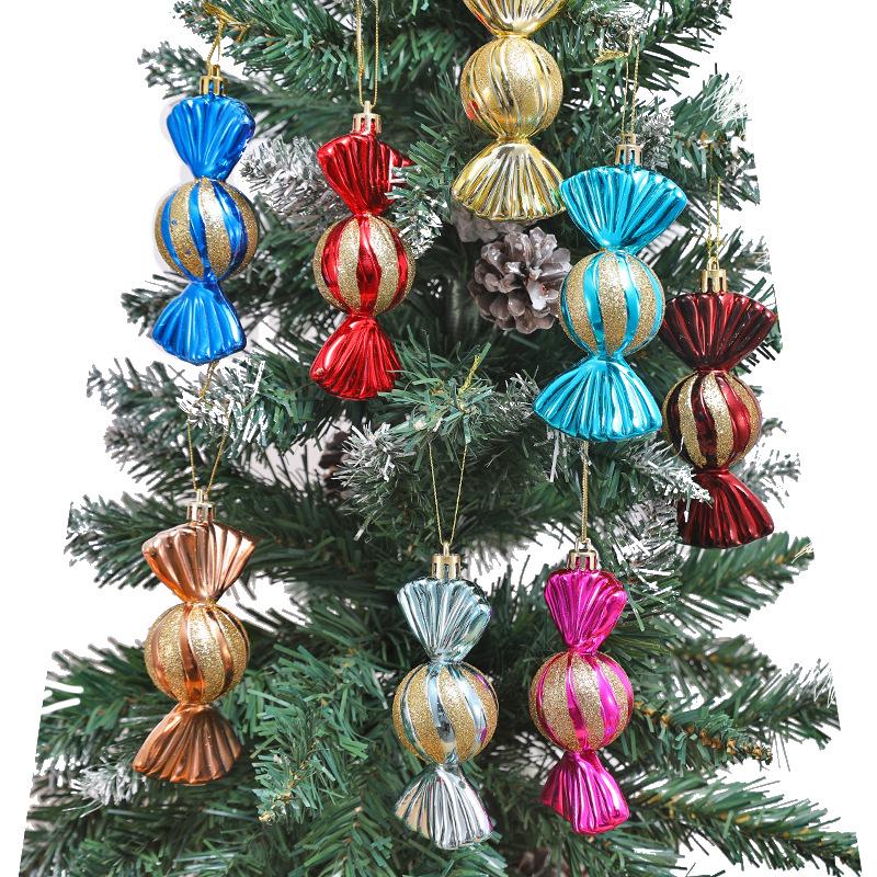 Electroplated Plastic Christmas Tree Candy Ornaments
