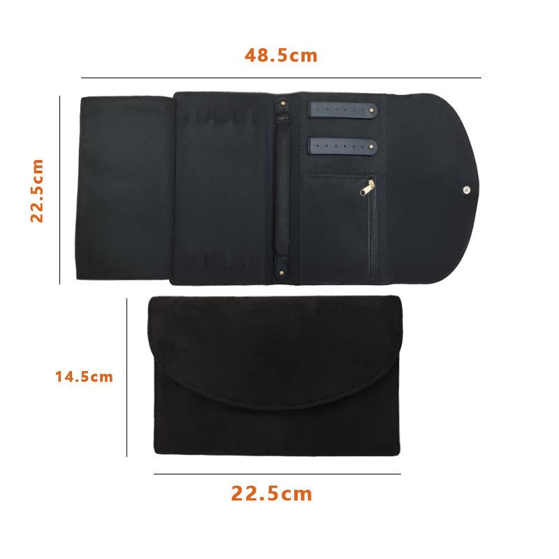 Stock Microfiber Modern Jewelry Bag Buckle Closure for Bracelets Necklaces Earrings Rings Velvet Three-Fold Design