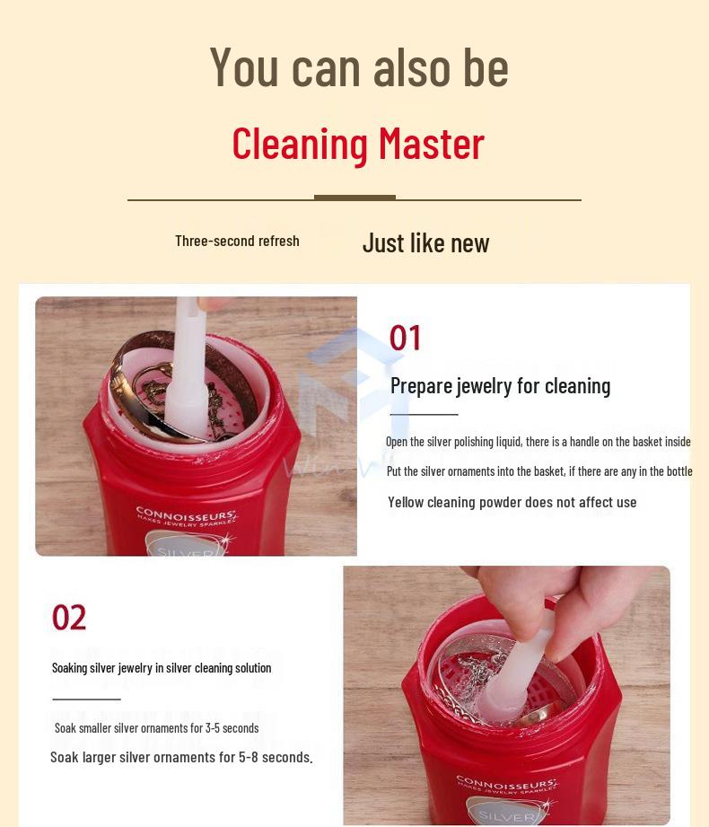 Nettoyant Lustrant pour Bijoux Argent et Or: Élimine l'oxydation, les taches et fait briller avec du papier essuie-tout