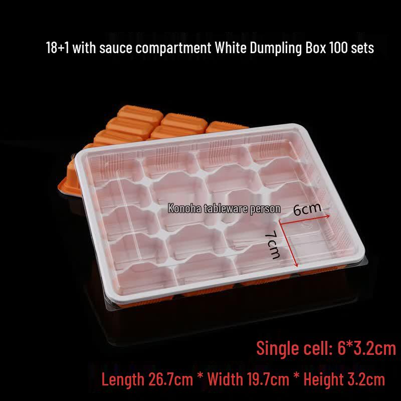 Disposable Rectangular Food Containers with Sauce Compartment