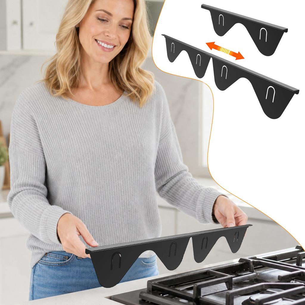Stainless Steel Stove Gap Cover 4-Piece Set Kitchen Appliance Gap Filler Protector for Countertop and Stove Seam