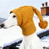 Sombrero de Punto Transpirable Elástico para Perro Cubre Orejas Acogedor Envoltura para Cabeza de Mascota con Bola Calentador para Cuello y Cabeza Protector Uso Diario