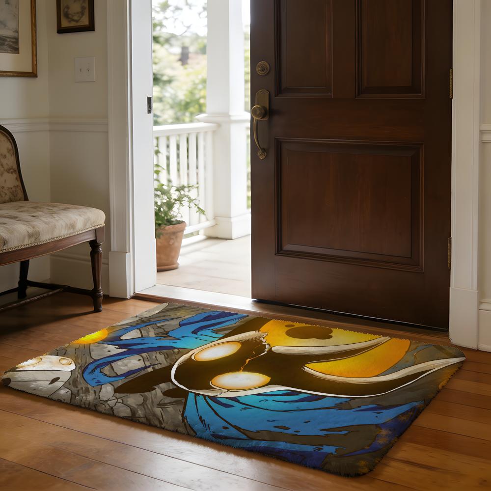 Floor Mat Soft Flannel Rug Non Slip Absorbent Mat for Bathroom Bedroom Home Decor H Hollow K Knight