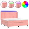 Maison Exclusive - Sommier à lattes de lit matelas et LED Rose 180x200 cm Velours