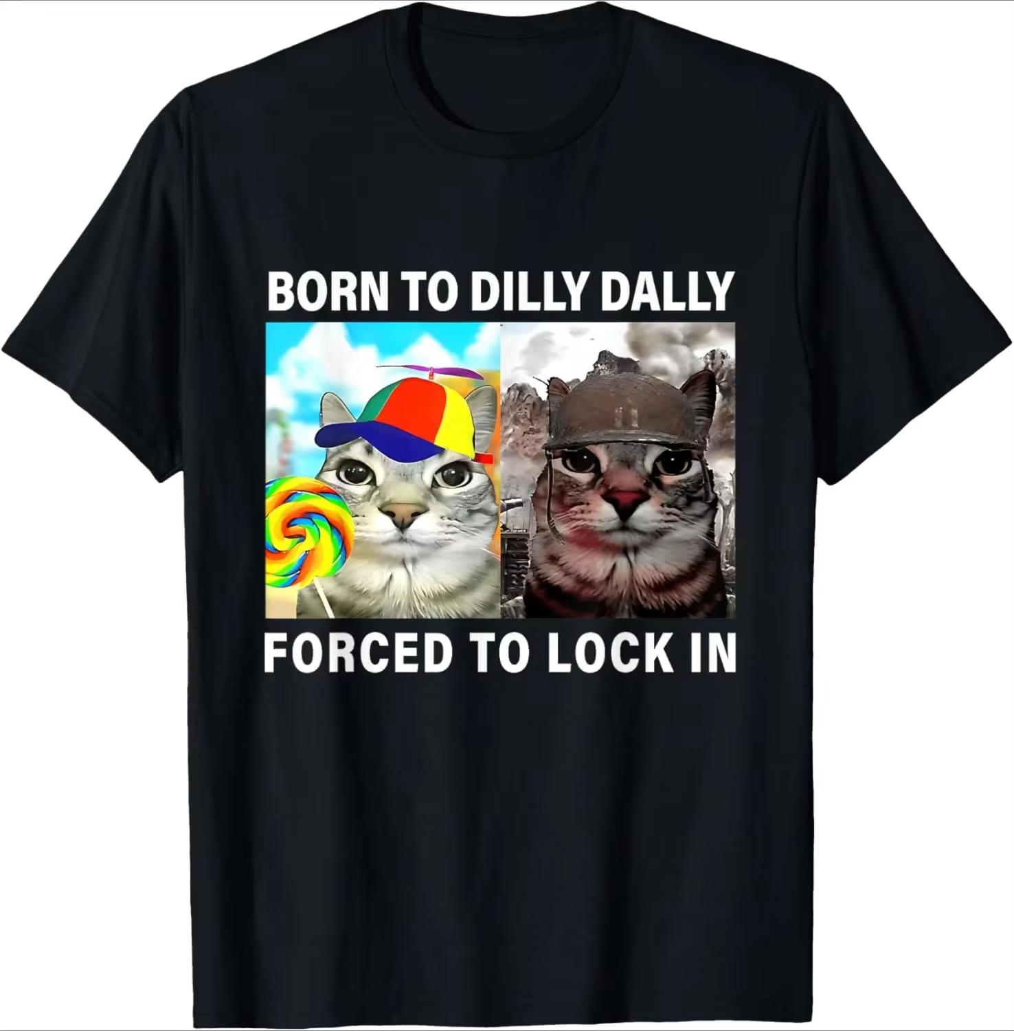

Cat Meme Cat Meme Print Fashionable High Street Youth Casual Trend Short Sleeved Shirt Graphic T Shirts Women Clothes T Shirts S