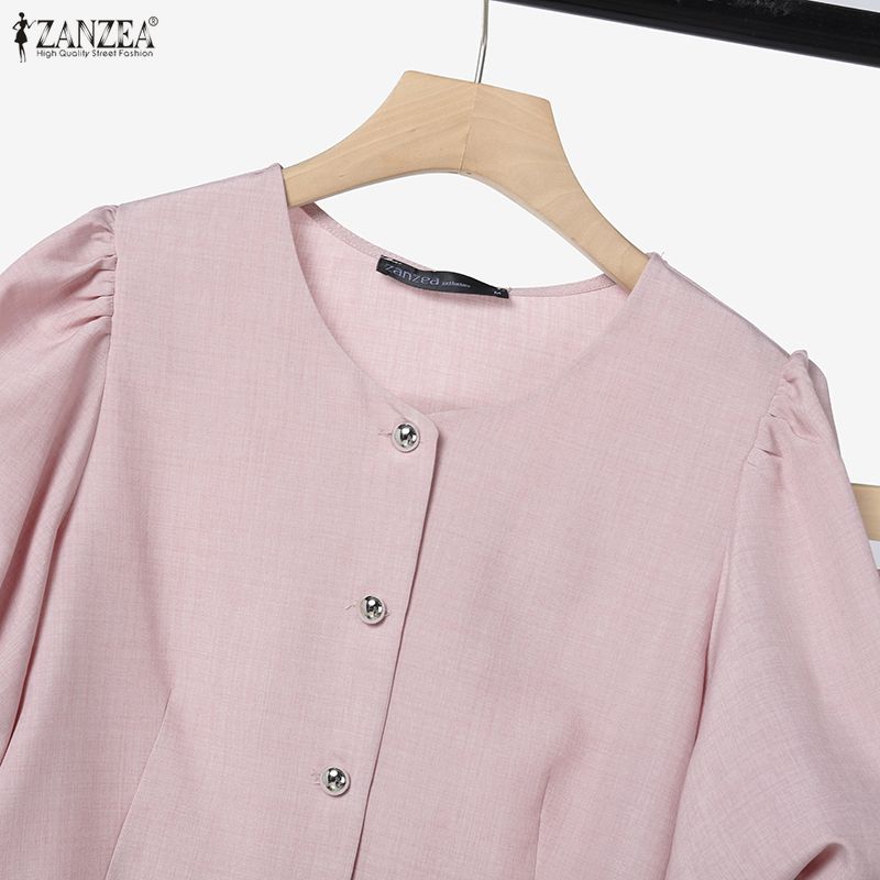 ZANZEA Blusa de Manga Corta para Mujer y Faldas Largas Conjuntos de Traje de Dos Piezas de Verano
