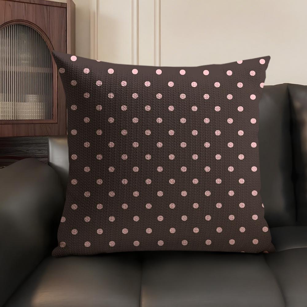 Polka Dots Ins Cushion Cover Natural Linen Organic Fabric Double-Sided Printing Sofa Home Decor Gift Pillow Case