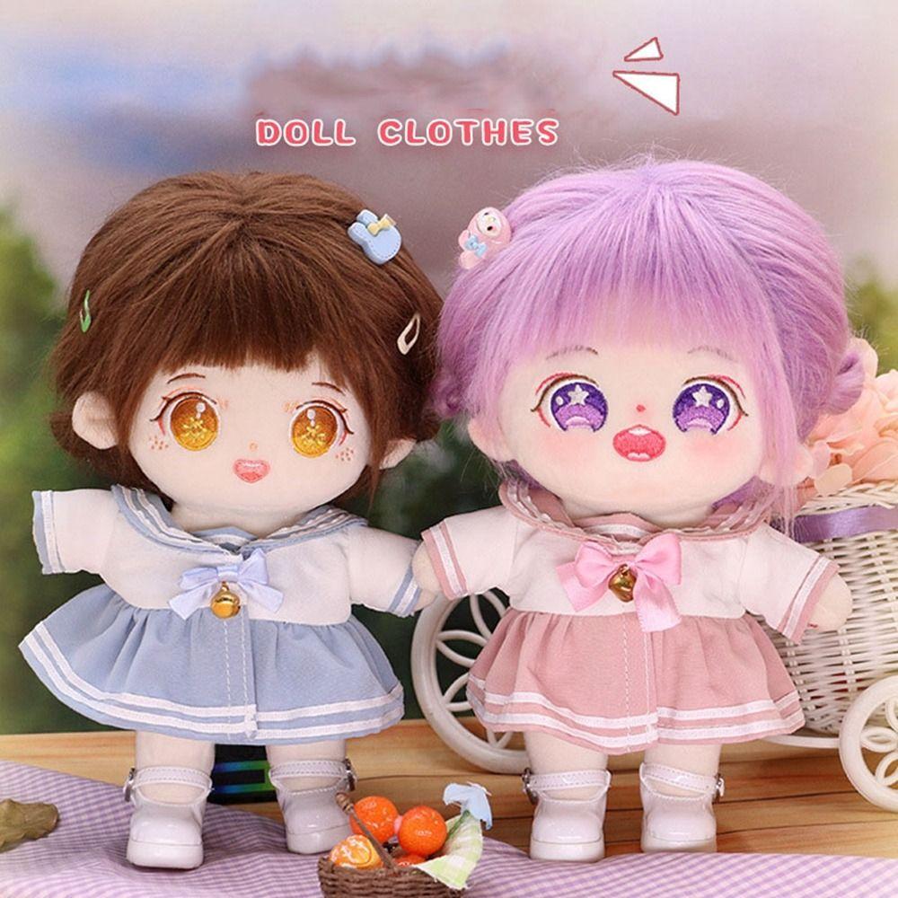 

1 компл./1 пара, модная одежда для кукол, повседневная одежда, мини-одежда, платья, футболка, 20 см, хлопковые мягкие куклы