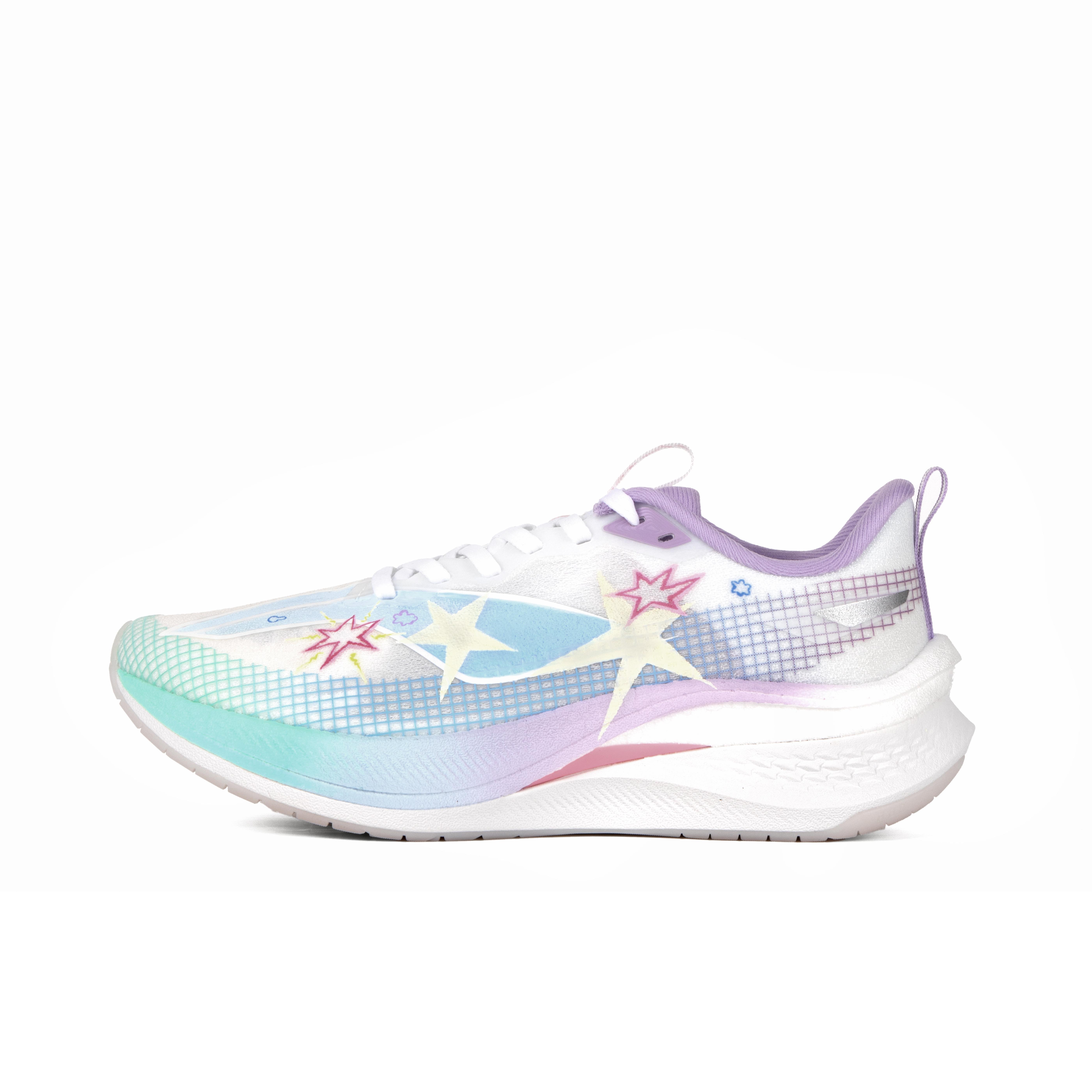 Li Ning Red Hare 7 Pro Cushioning Slip Resistant Low top Casual Running Shoes Unisex White Blue ARPU001-7(Team186-) 36