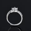 WishKJ Six-Claw Women's Engagement Ring - 1 Carat Simulated Diamond, Eight Hearts and Arrows Cut