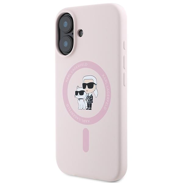 Karl Lagerfeld KLHMP16MSCMKCRHP iPhone 16 Plus 6.7" pink hardcase Silicone Karl&Choupette Ring MagSafe