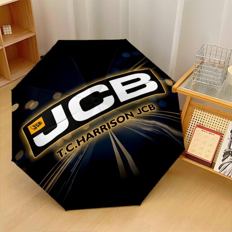 JCB Print 8?Ombrello Pieghevole Automatico con Stecche Resistente al Vento Leggero per Viaggi all'Aperto