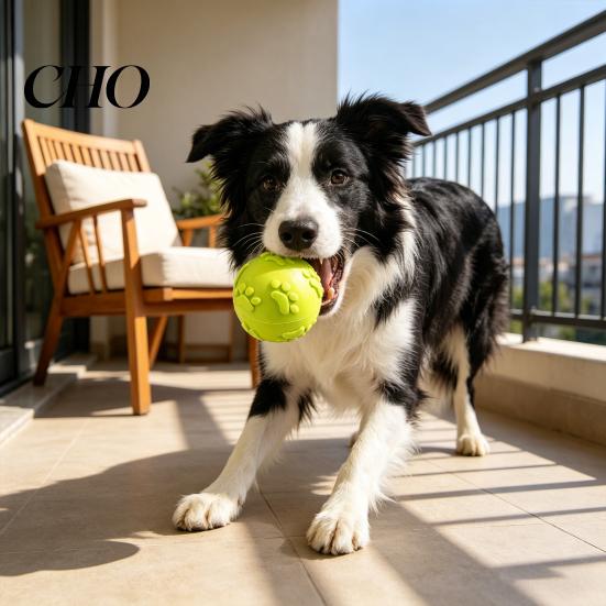 Squeaky Dog Ball Raised Texture Chew Toy Dogs Teeth Cleaning Bite-resistant Relieves Boredom And Anxiety for Puppy Teething Fetch Game Wear-resistant