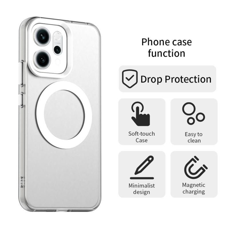 For Reno 14 Pro Case Cover OPPO Reno 14 Pro 5G Capas Shockproof Armor Bumper Annular Magnetic Colour Clear Fundas Reno 14 Pro