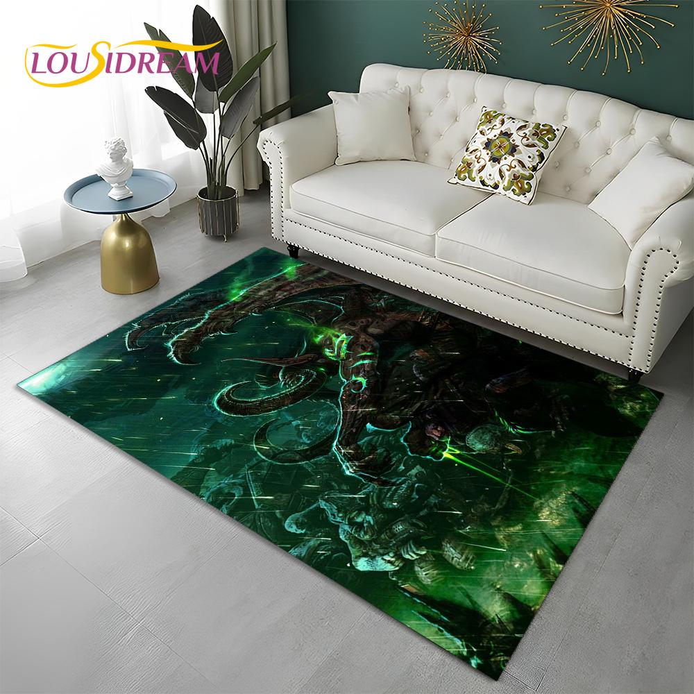 World of Warcraft Game WOW Lich King DH Carpet Rug for Home Living Room Bedroom Sofa Doormat Decor,Area Rug Non-slip Floor Mat