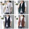 Lady Coat V Neck Single-breasted Sleeveless Solid Color Button Closure Retro Cardigan Waistcoat Daily Wear Casual Vest Top