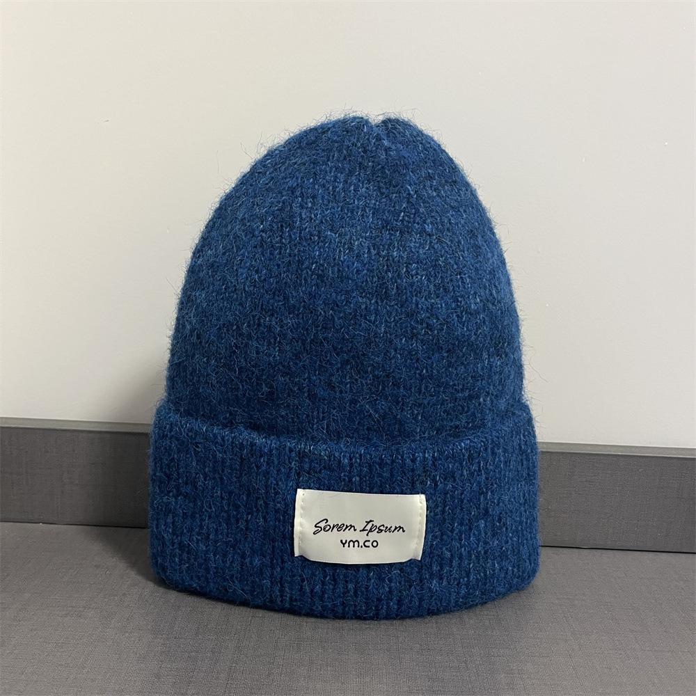 Kleiner Standard-Wollhut Damen warm schlicht retro Herbst und Winter kältefest Schlupfmütze modifiziert die Gesichtsform und zeigt ein kleines Gesicht
