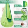 Kids Pod Swing Seat Nylon Hanging Chair with Inflatable Cushion Portable Children Sensory Swing Set for Indoor Outdoor Use Kids