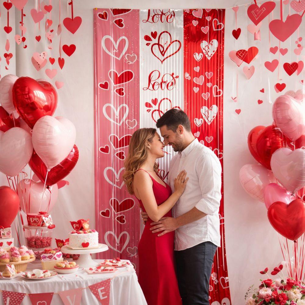 1×2 cm Valentine's Day Rain Curtain Sparkling PET Love Curtain Exquisite Romantic Photo Backdrop Decor Birthday Party