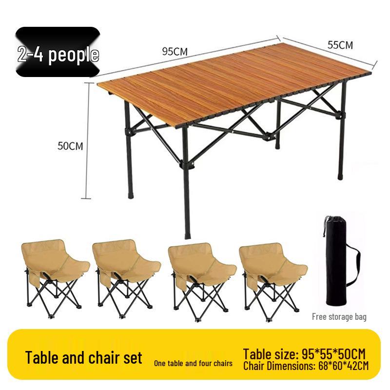 Portable Folding Chair and Table Set for Camping, Fishing, Dining, Street Vendors, Barbecue, and Outdoor Self-Driving Tours.