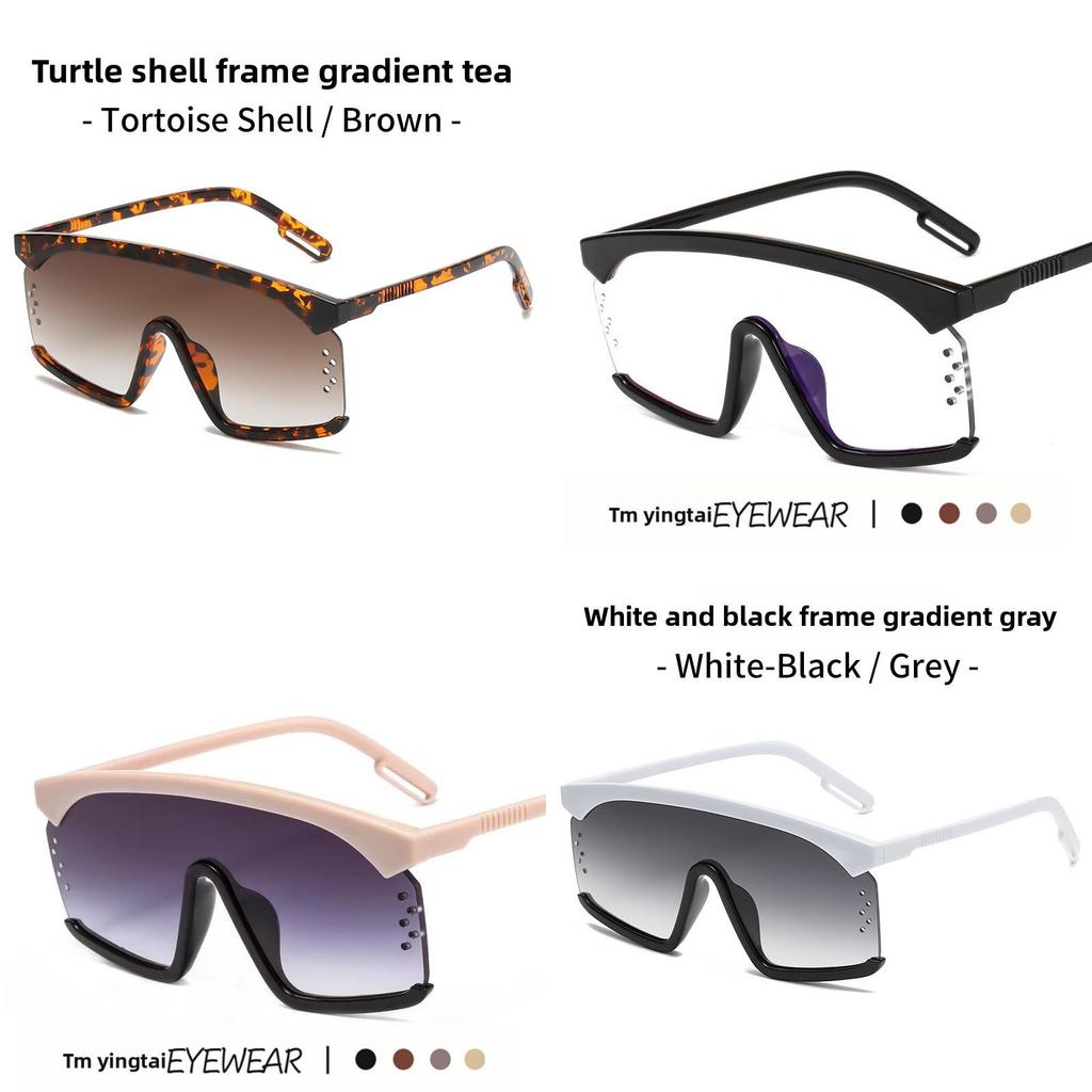 Vintage Retro Large Frame Sunglasses With Gradient Ocean Lenses For Women Summer Fashion