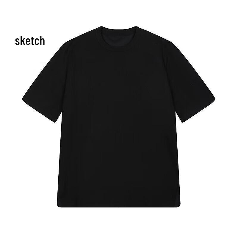 Men s 2025 Autumn Relaxed Fit Round Neck Longline T-Shirt L