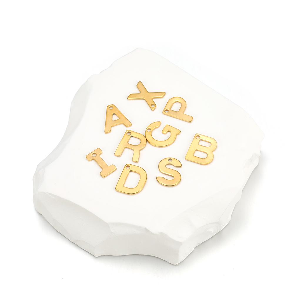 30pcs Stainless Steel Gold Color A-Z 26 Letter Pendant Alphabet Charms Pendant for DIY Jewelry Making Earrings Bracelet Necklace